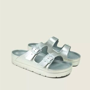 Lane Bryant Everyday Double-Band Slide in Gunmetal 10W NWT